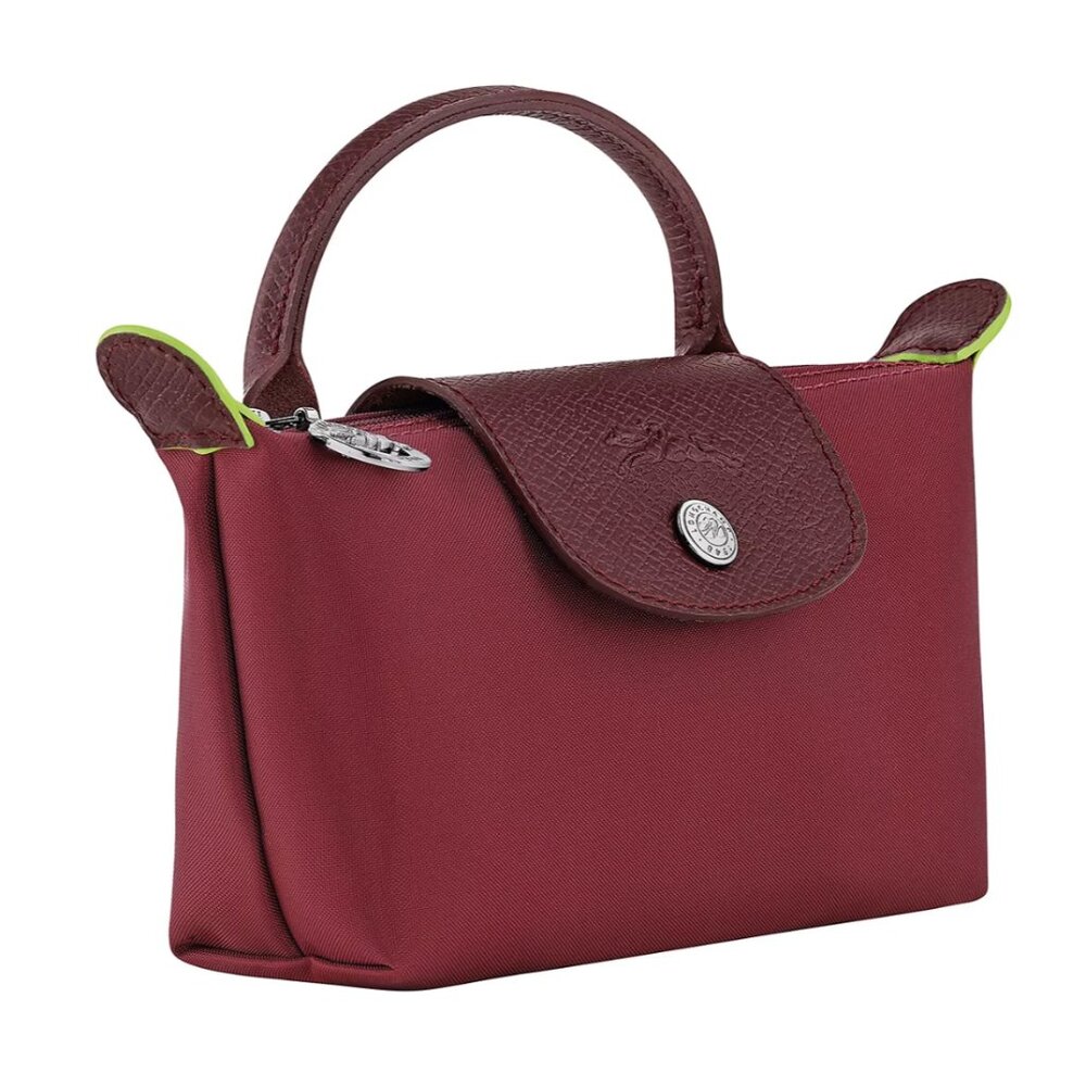 EUC Longchamp Green Mini Pouch in Pomegranate - Picture 3 of 11